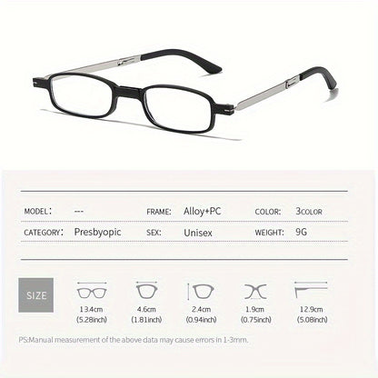 Folding Reading Glasses - Retro Computer Presbyopic Readers with Phone Holder for Men and Women (+1.0 to +4.0)