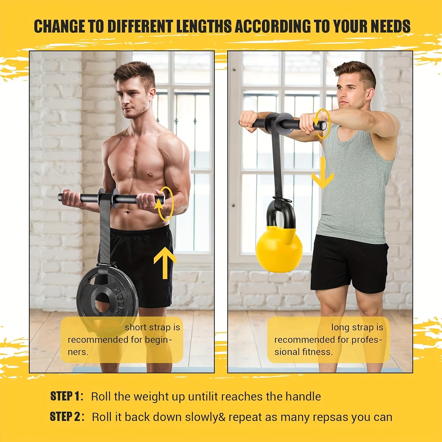 Ultra-Strong Forearm and Wrist Strengthener – Durable Nylon Webbing, Quick Locking Mechanism, Anti-Slip Grip Handles for Enhanced Training