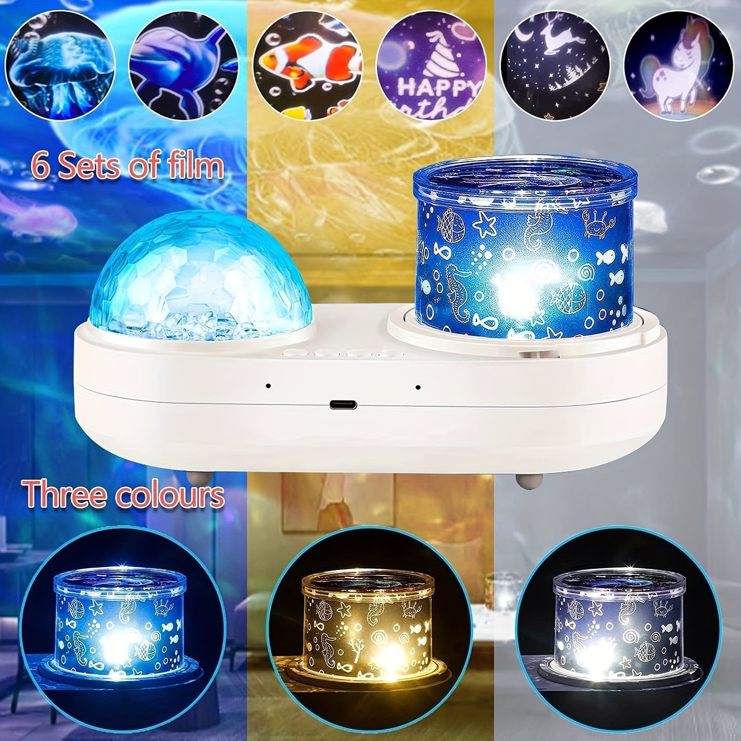Star LED Night Light Projector – Ocean and Star Light, Suitable for Birthday, Christmas Gifts, Bedroom Decor in Blue