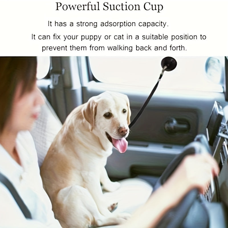 Dog & Cat Bathing Restraint - Suction Cup Anchor with Adjustable Tie-Out Leash for Safe & Easy Grooming