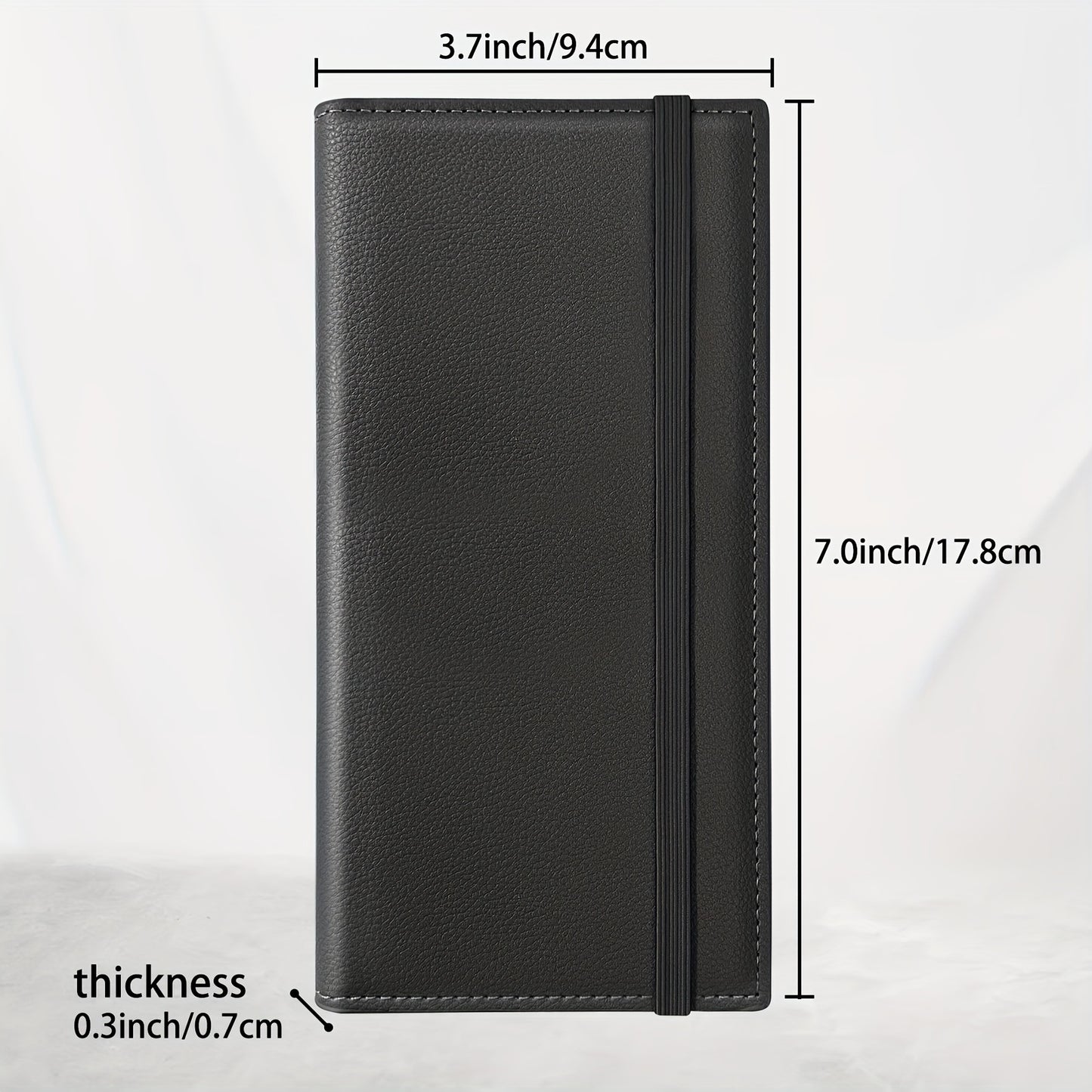 Classic Style Synthetic Leather Mini Checkbook Cover – Durable and Slim Design with Duplicate Check Divider – 7''x 3.7'' Checkbook Holder