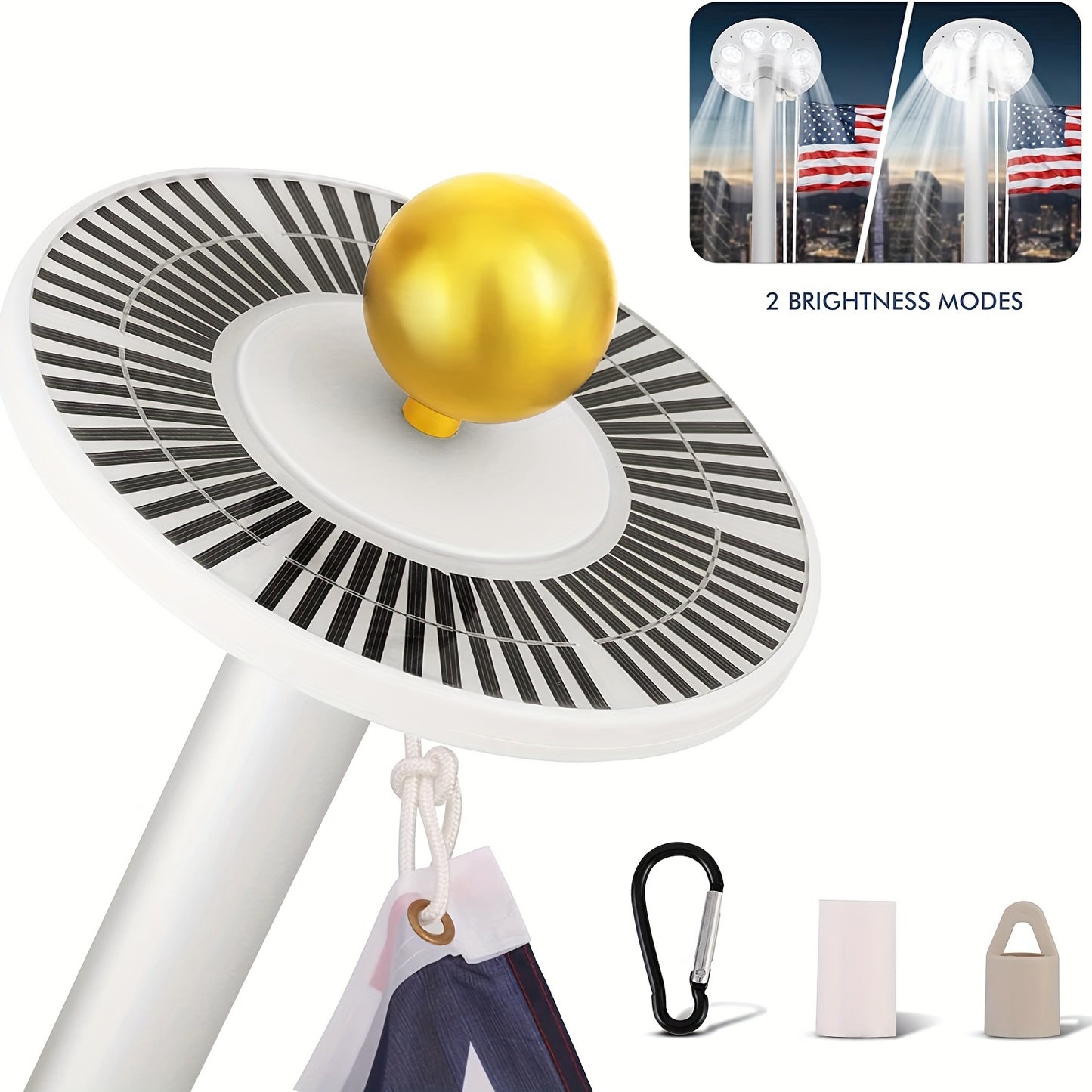 Solar Flagpole LED Light – 26/136 LED, Waterproof Outdoor Lighting for 15-25 Ft Poles, Automatic Dusk to Dawn, 10-Hour Runtime for Patios & Gardens