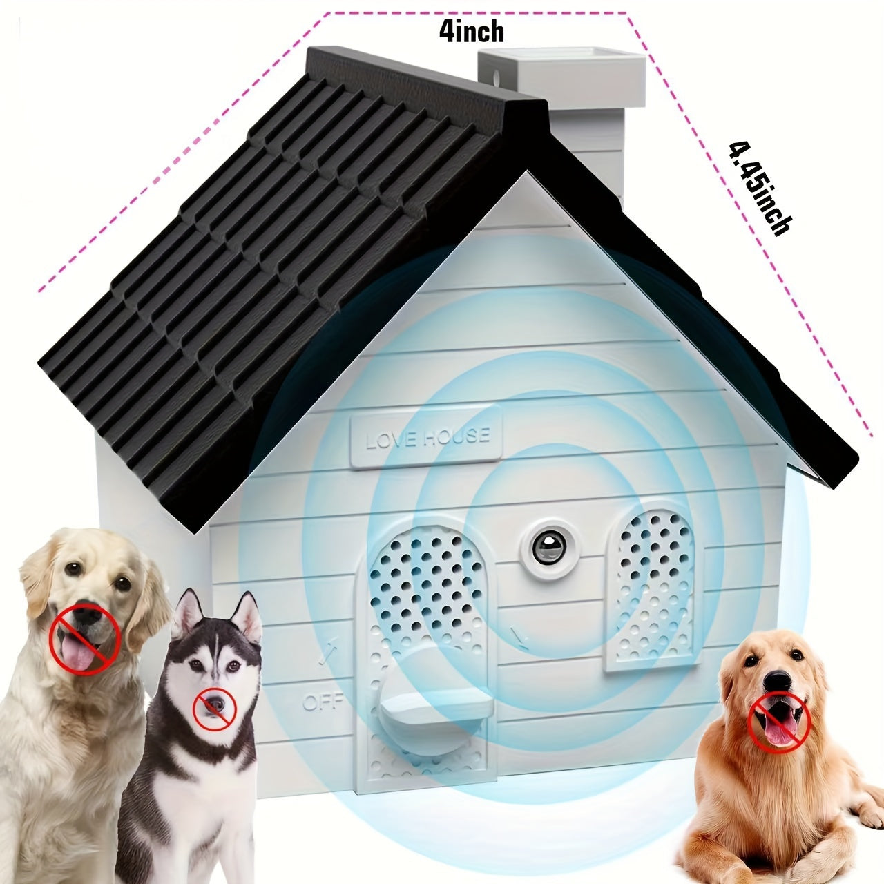 Bark Box - Anti-Barking Device for Dogs, Ultrasonic Bark Deterrent, 50 Ft. Indoor/Outdoor Bark Stopper, Suitable for Small, Medium, Large Dogs, Black/White