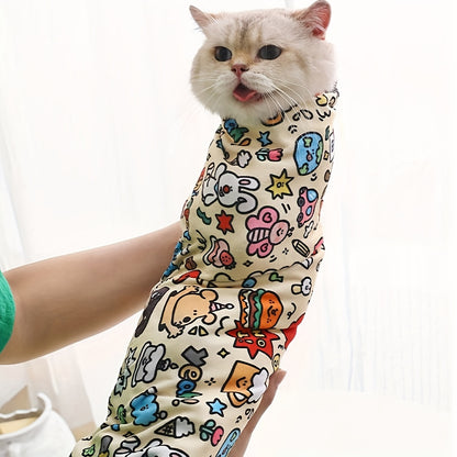 Chatoll Cat Grooming Wrap: Soft, Scratch-Resistant Polyester Pet Protection Sleeve for Easy Medication and Cleaning