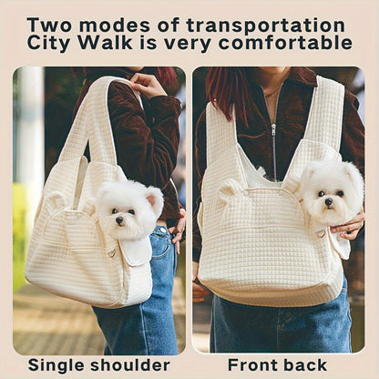 Extra-Large Fluffybaby Dog Sling Carrier - Winter Pet Bag with Cotton Lining, Waterproof & Breathable, for Small & Medium Dogs