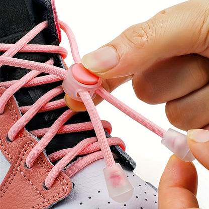 Round No-Tie Elastic Shoelaces – Stretchable Laces for Sneakers, Casual & Skate Shoes