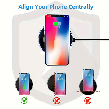 15W Fast Wireless Charger for iPhone 15/14/13/12 Pro Max/Mini, AirPods and Samsung Galaxy S24/S23/S22/S21 Series – Compatible with Note and Z Fold/Z Flip