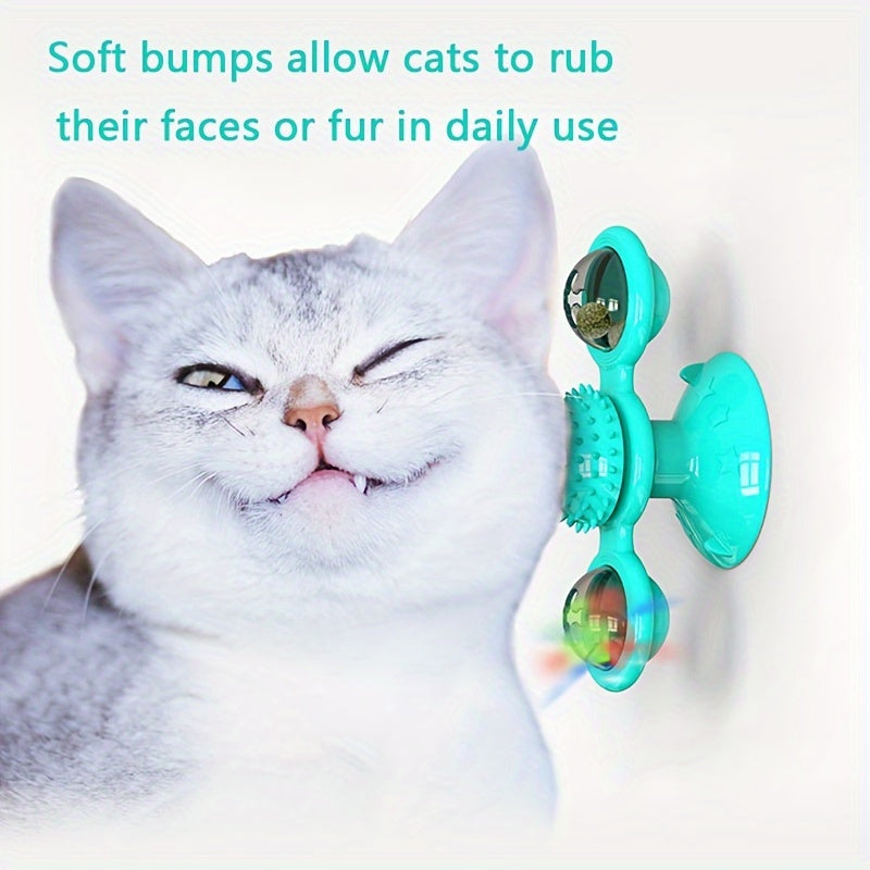 Interactive Windmill Cat Toy - Non-Electric Rotating Play Wheel for Cats, Enhances Vitality and Bonding