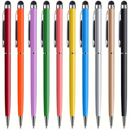 10pcs Universal 2 in 1 Stylus Pen - Touch Pen for iOS, Android, Drawing, Capacitive Pencil for iPad, Samsung, Xiaomi Smartphones