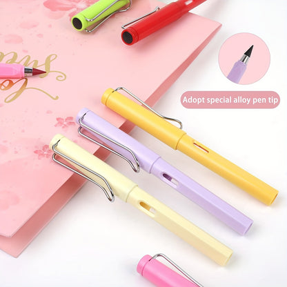 12 Colors Forever Pencil Set – Long-Lasting, Erasable, Sharpen-Free Writing – Ideal for Sketching, Drawing, School Supplies with Infinity Inkless Lead