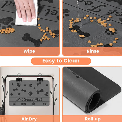 Super Absorbent Dog Bowl Mat - Quick-Dry Feeding Mat for Food and Water, Easy-Clean Dog Food Mat for Floors