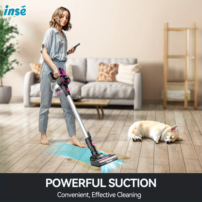 INSE 6 in 1 Cordless Stick Vacuum Cleaner – Lightweight and Powerful, Rechargeable 2200mAh Battery