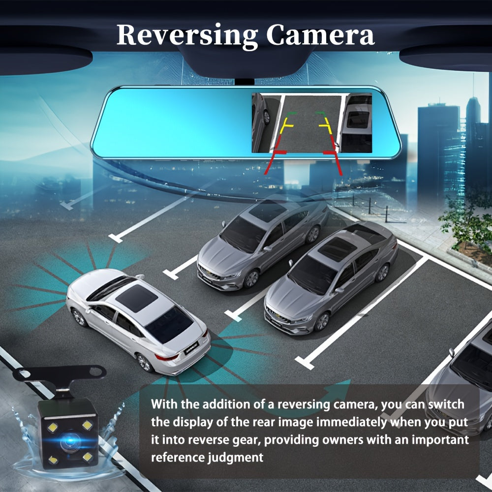 Dash Cam Front and Rear - 5.0 IPS 2.5D Touch Screen, 1080p with Night Vision, Car Camera DVR