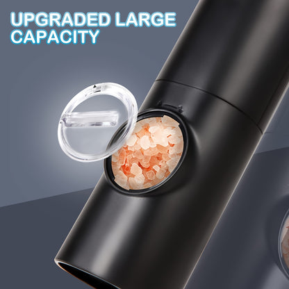 Rechargeable Electric Salt and Pepper Grinder Set - 1/2 pcs, Adjustable Coarseness, LED Light, USB Charging | One-Hand Operation, Space-Saving, Easy to Clean - Perfect Mother's Day Gift