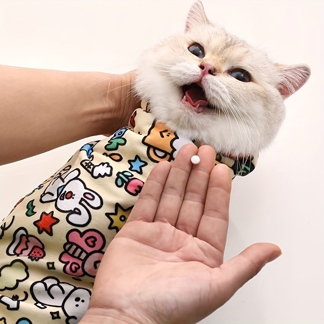 Chatoll Cat Grooming Wrap: Soft, Scratch-Resistant Polyester Pet Protection Sleeve for Easy Medication and Cleaning
