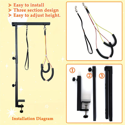 Adjustable Dog Grooming Arm with Clamp - 36" Height, No-Sit Haunch Holder, Three-Section Design for Medium & Small Dogs & Cats