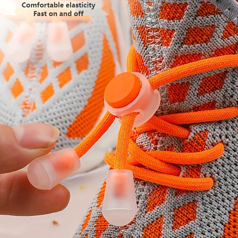 Round No-Tie Elastic Shoelaces – Stretchable Laces for Sneakers, Casual & Skate Shoes