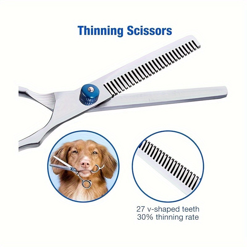 6 in 1 Professional Dog Grooming Scissors Set: Precise Trimming & Styling for Dogs and Cats