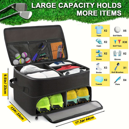 Golf Trunk Organizer - Waterproof and Durable Golf Storage Bag, Shoe Bag and Accessories for Men, Car Organizer