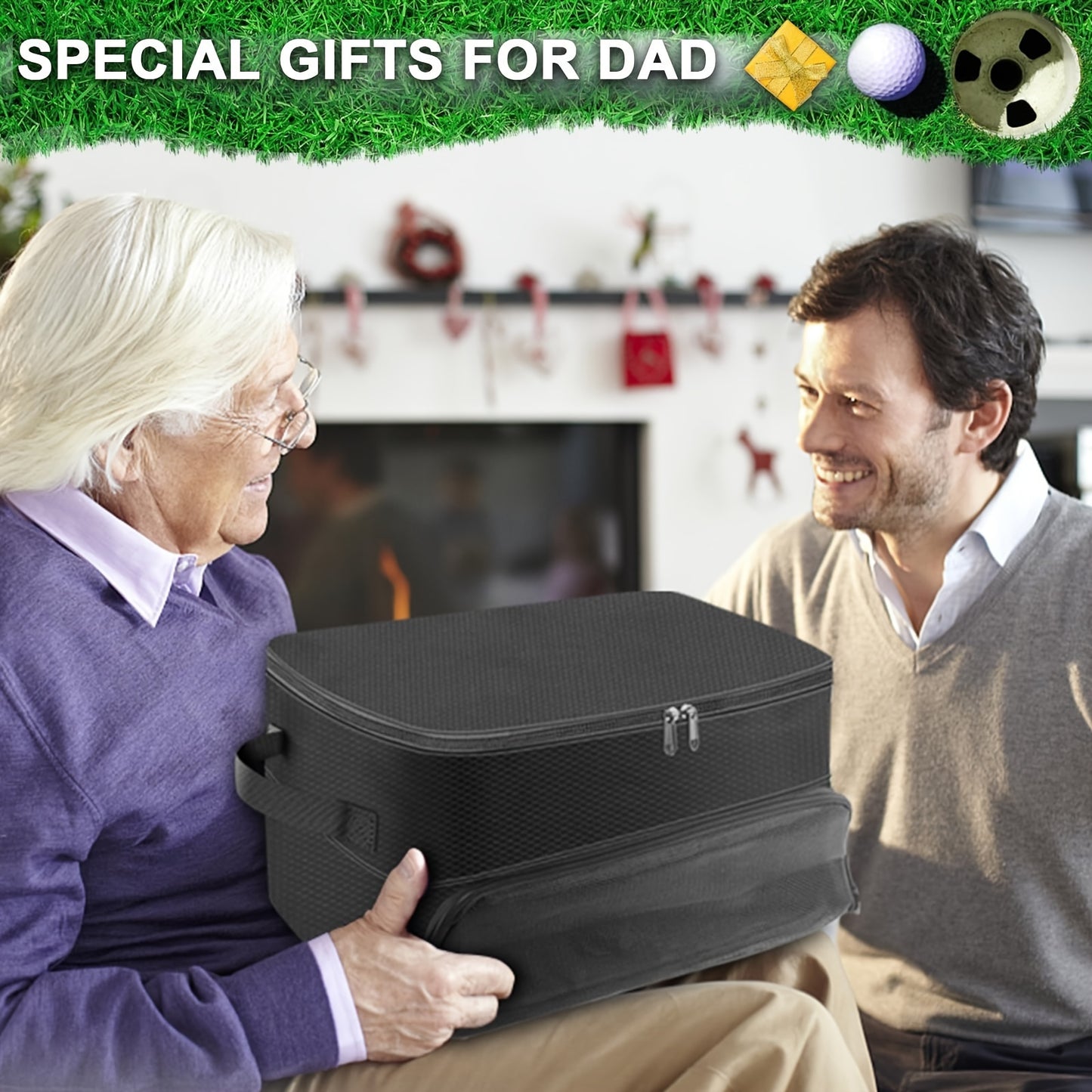 Golf Trunk Organizer - Waterproof and Durable Golf Storage Bag, Shoe Bag and Accessories for Men, Car Organizer