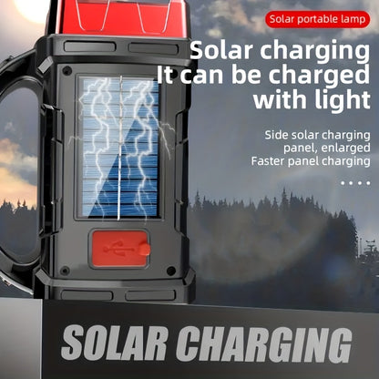 Multifunctional LED Solar Camping Light – Bright Portable Rechargeable Flashlight for Outdoor Hiking and Camping