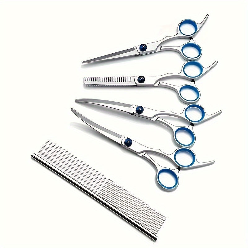 6 in 1 Professional Dog Grooming Scissors Set: Precise Trimming & Styling for Dogs and Cats