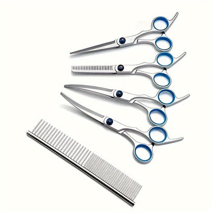 6 in 1 Professional Dog Grooming Scissors Set: Precise Trimming & Styling for Dogs and Cats