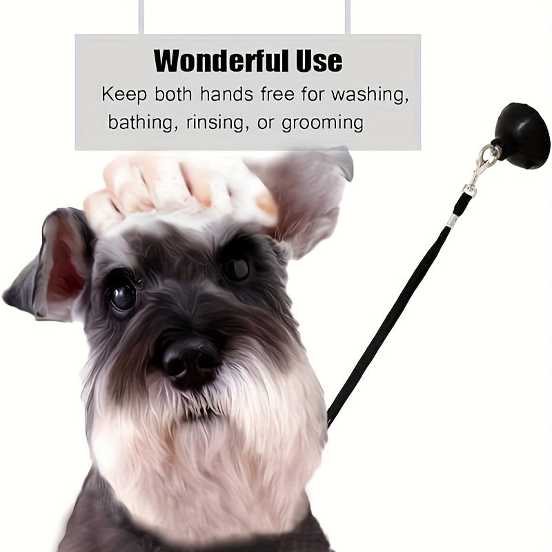 Dog & Cat Bathing Restraint - Suction Cup Anchor with Adjustable Tie-Out Leash for Safe & Easy Grooming