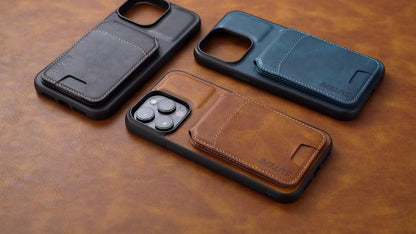 Suteni Luxury PU Leather Card Holder Phone Case - Compatible with iPhone 15 Pro Max, 14 Plus, 13, 12, 11, XR, XS Max