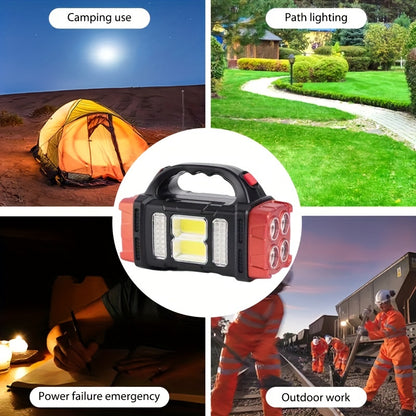 Multifunctional LED Solar Camping Light – Bright Portable Rechargeable Flashlight for Outdoor Hiking and Camping