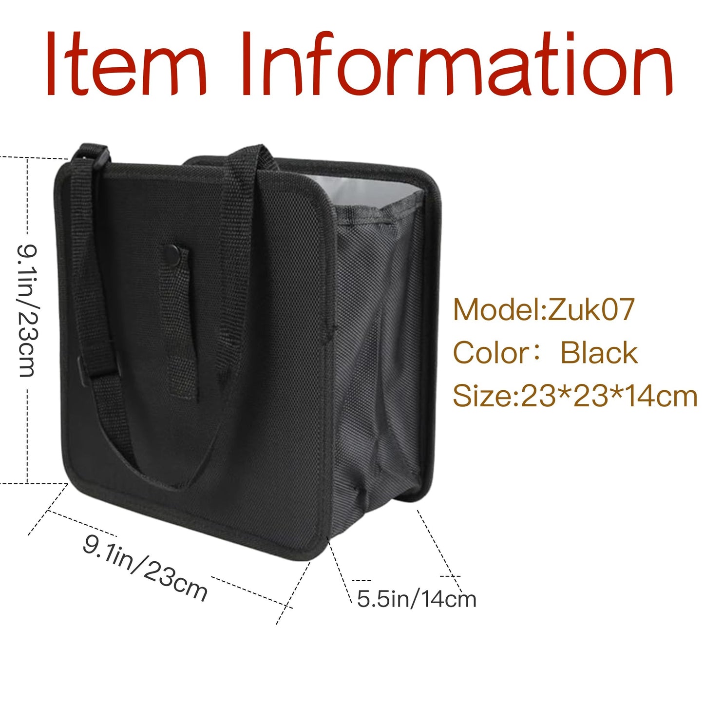 Hanging Car Trash Bag – Premium Waterproof Garbage Organizer, 1.65 Gallon Capacity Litter Bag