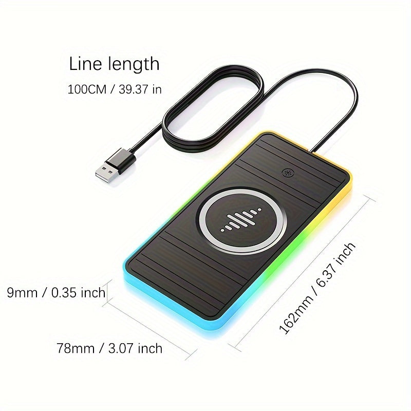 RGB Car Wireless Charger – Ultra-Fast 15W with Anti-Slip Design and Vibrant LED Light – Compatible with iPhone 15/14/13/12, Samsung, Xiaomi