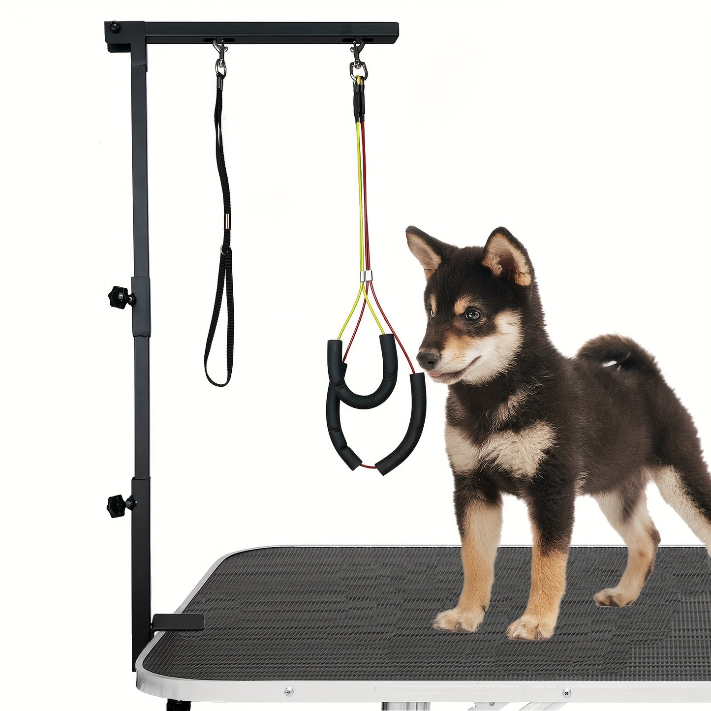 Adjustable Dog Grooming Arm with Clamp - 36" Height, No-Sit Haunch Holder, Three-Section Design for Medium & Small Dogs & Cats