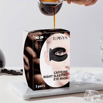 Caffeine Night Sleep Eye Mask – Niacinamide, Centella Asiatica, Pearl Extract – Anti-Wrinkle, Anti-Aging, Brightening, Firming Eye Care Mask – Hydrating and Moisturizing for Overnight Use