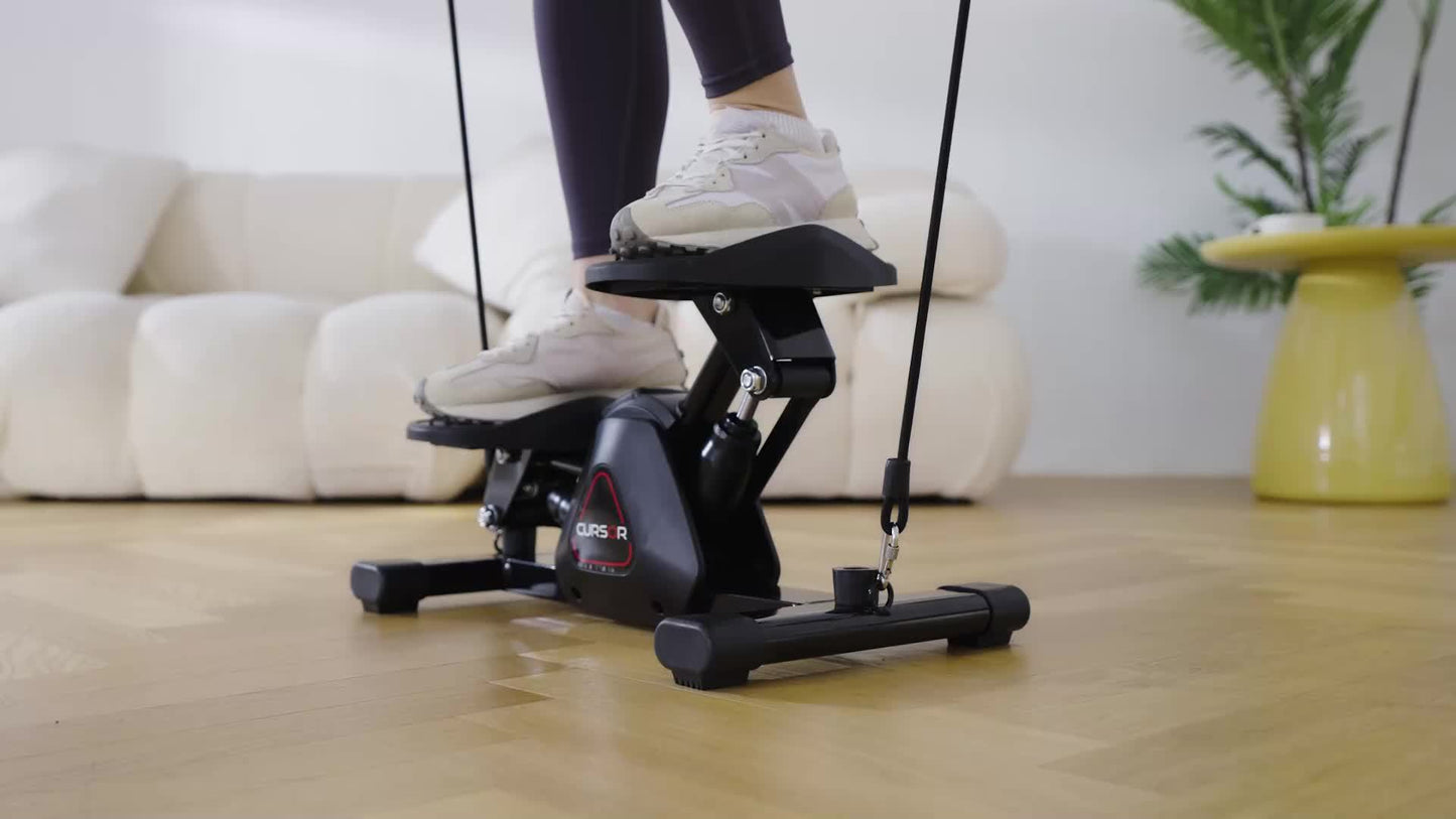 300 LBS Capacity Mini Twist Stepper – Dual Resistance Bands, Full Body Cardio Workout for Home Exercise