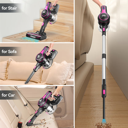 INSE 6 in 1 Cordless Stick Vacuum Cleaner – Lightweight and Powerful, Rechargeable 2200mAh Battery