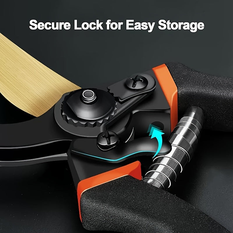 8.5" Professional Titanium Bypass Pruning Shears (T13) – Super Sharp Premium Garden Shears, Heavy Duty Handheld Pruners for Gardening and Hedge Trimming