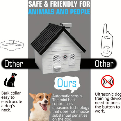 Bark Box - Anti-Barking Device for Dogs, Ultrasonic Bark Deterrent, 50 Ft. Indoor/Outdoor Bark Stopper, Suitable for Small, Medium, Large Dogs, Black/White