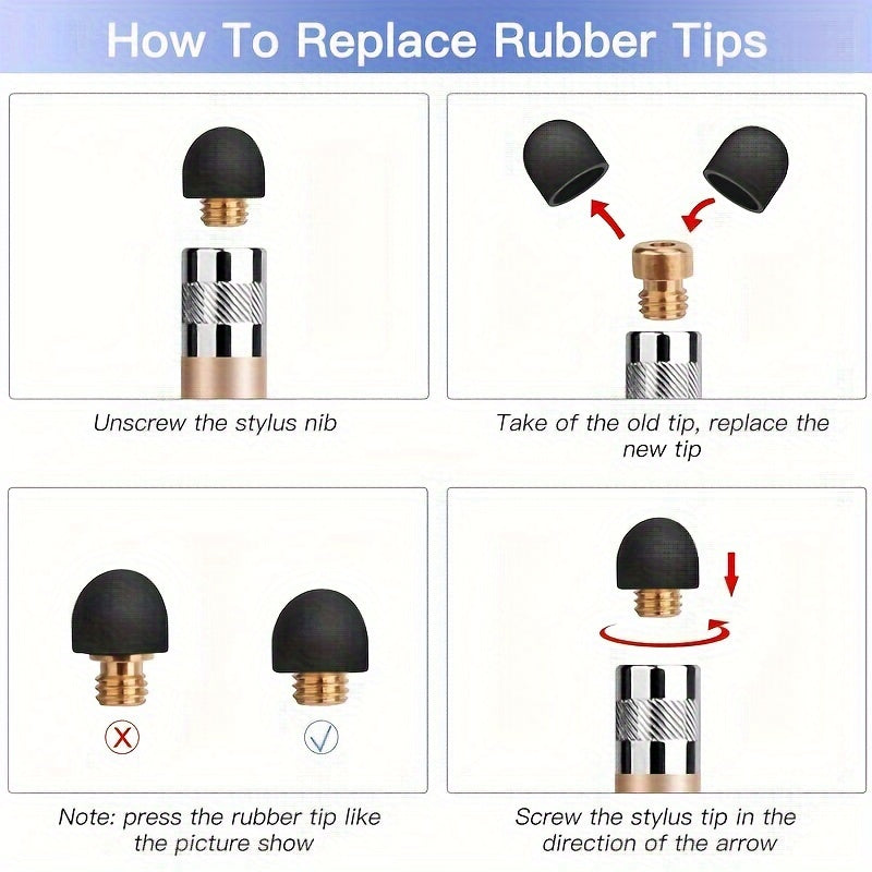 20 Pack Hollow Pens with Replacement Tips - 10 Large and 10 Small, Includes Rubber Tips