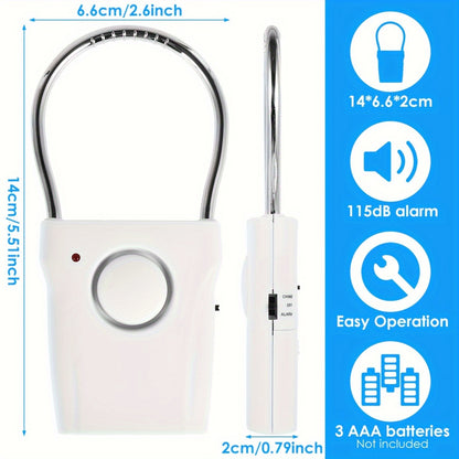 120dB Door Handle Alarm - Portable Security Alarm with 3 Adjustable Settings, Battery Operated for Travel, Hotel, and Apartment Safety