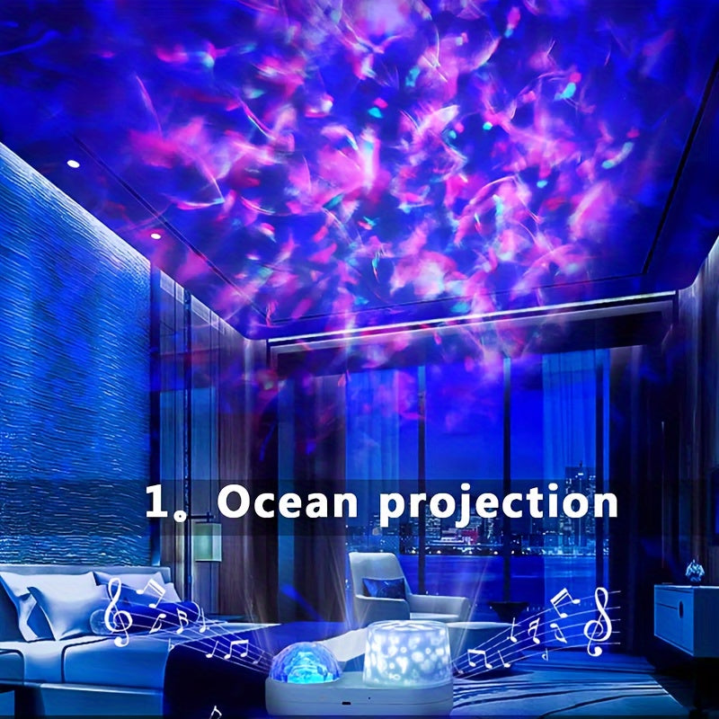 Star LED Night Light Projector – Ocean and Star Light, Suitable for Birthday, Christmas Gifts, Bedroom Decor in Blue