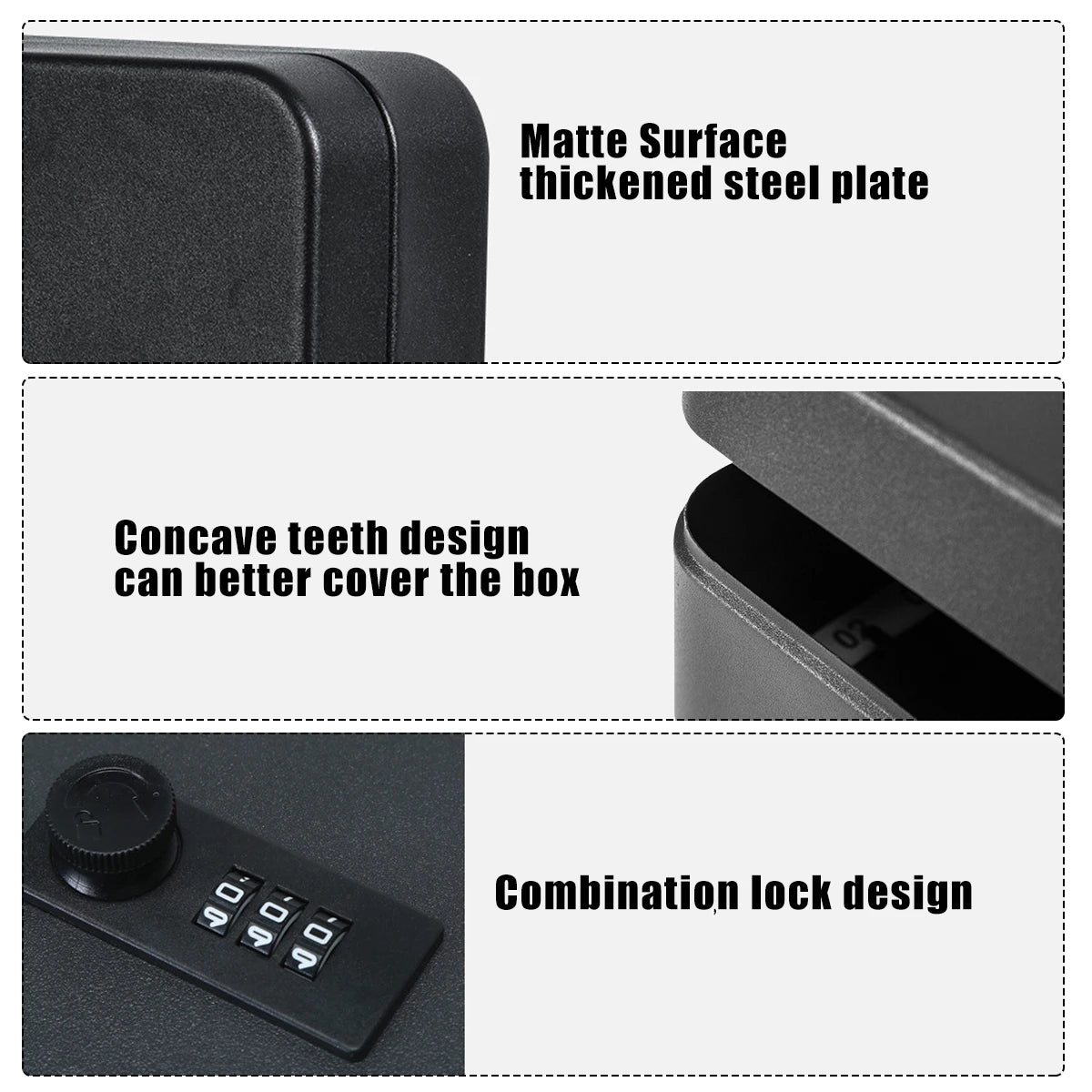 Security Car Combination Lock – Wall-Mounted Metal Storage Cabinet & Key Safe Box, Lockable Password Organizer for Home & Office