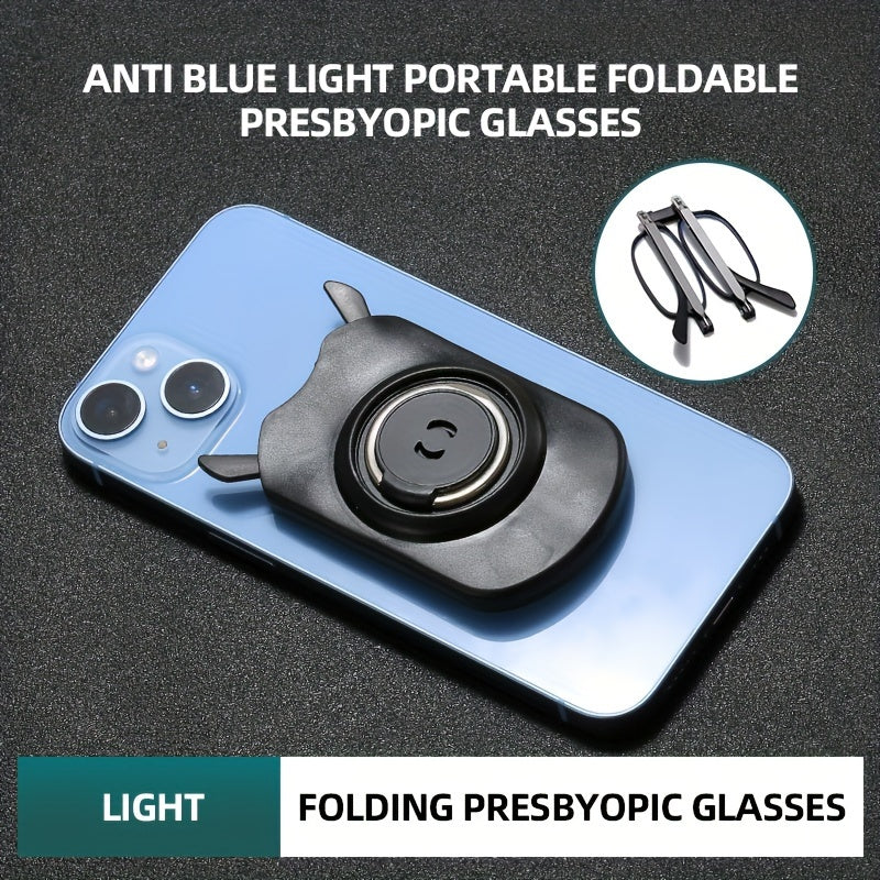 Folding Reading Glasses - Retro Computer Presbyopic Readers with Phone Holder for Men and Women (+1.0 to +4.0)