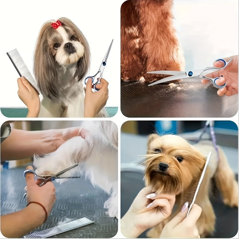 6 in 1 Professional Dog Grooming Scissors Set: Precise Trimming & Styling for Dogs and Cats