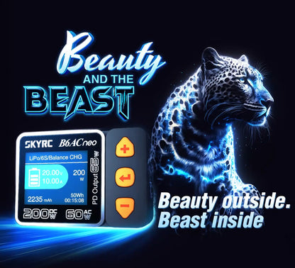 SKYRC B6ACneo Balance Charger - 200W DC, 60W AC, 10A Smart Battery Charger for LiPo LiFe LiIon LiHV NiMH NiCd Pb