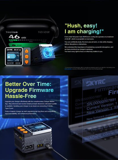 SKYRC B6ACneo Balance Charger - 200W DC, 60W AC, 10A Smart Battery Charger for LiPo LiFe LiIon LiHV NiMH NiCd Pb