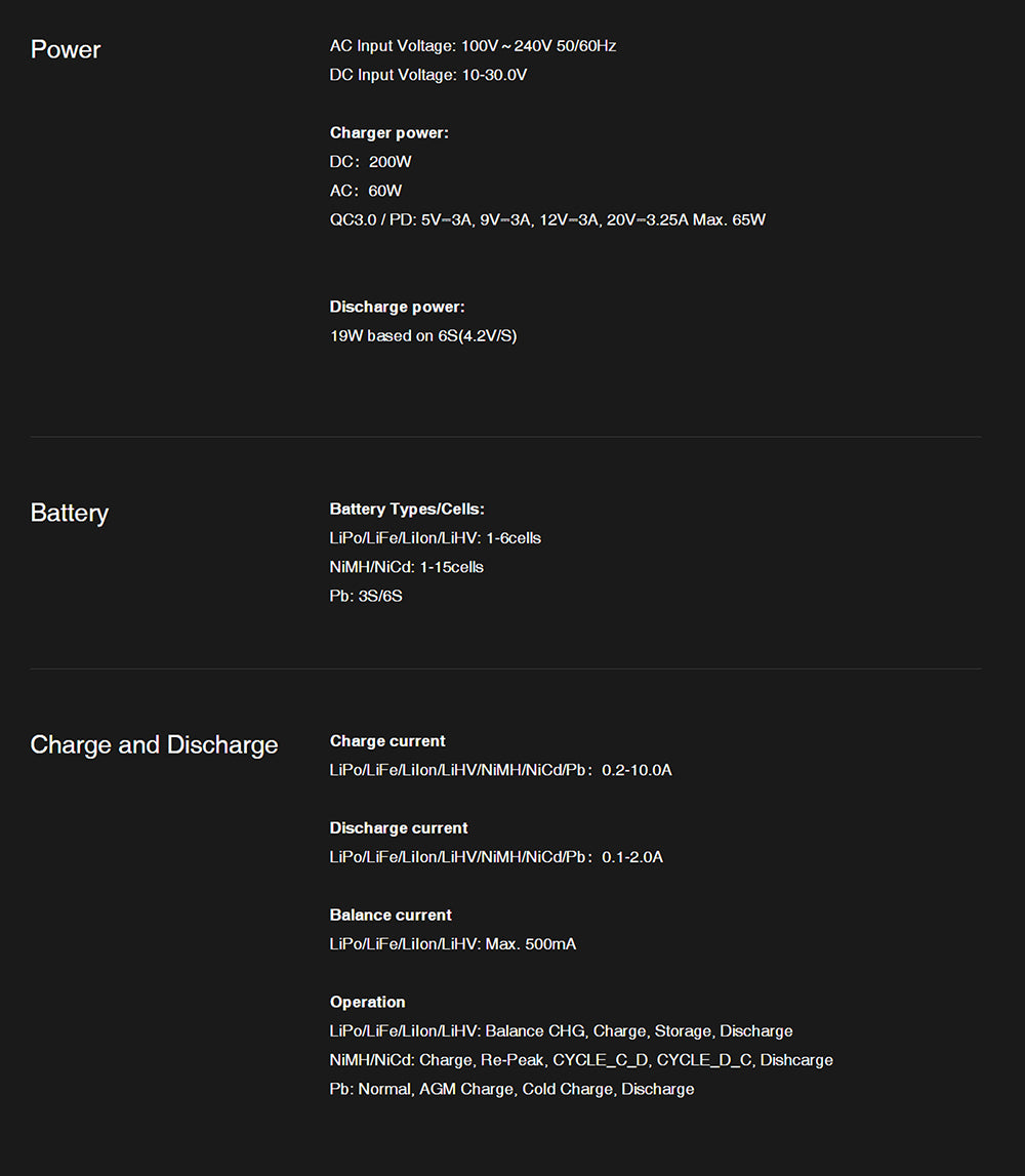 SKYRC B6ACneo Balance Charger - 200W DC, 60W AC, 10A Smart Battery Charger for LiPo LiFe LiIon LiHV NiMH NiCd Pb
