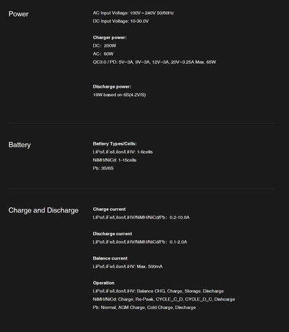 SKYRC B6ACneo Balance Charger - 200W DC, 60W AC, 10A Smart Battery Charger for LiPo LiFe LiIon LiHV NiMH NiCd Pb