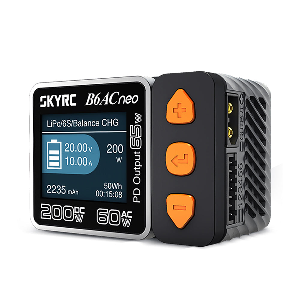 SKYRC B6ACneo Balance Charger - 200W DC, 60W AC, 10A Smart Battery Charger for LiPo LiFe LiIon LiHV NiMH NiCd Pb