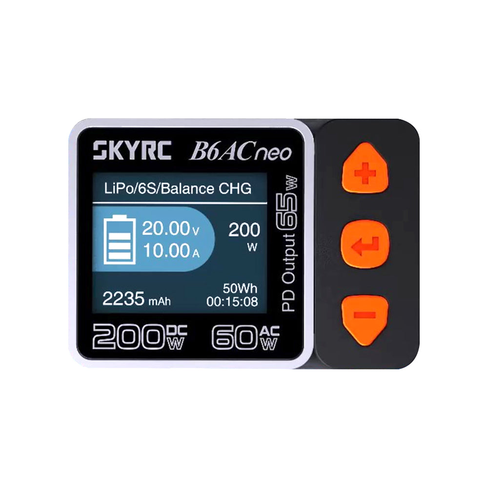SKYRC B6ACneo Balance Charger - 200W DC, 60W AC, 10A Smart Battery Charger for LiPo LiFe LiIon LiHV NiMH NiCd Pb